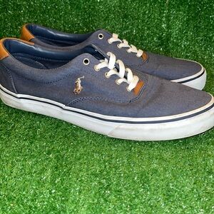 Polo Ralph Lauren Mens Thorton Sneaker size 11.5D in washed twill navy blue